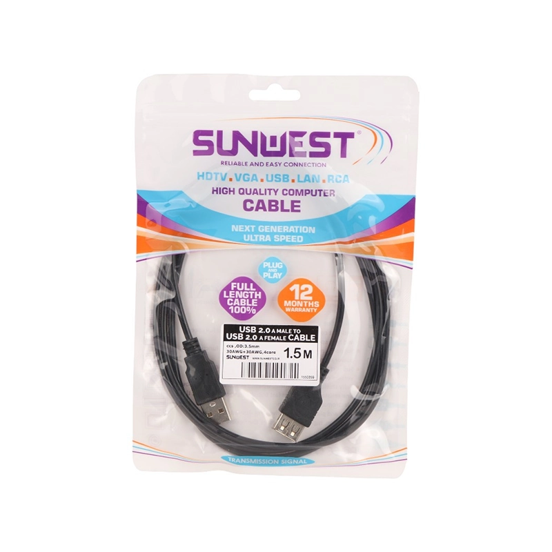 کابل افزایش طول USB سان وست طول 1.5 متر