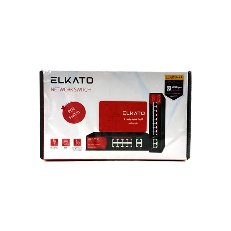 سوئیچ شبکه 8 پورت POE مدل EL-1SB0820GP-120W
