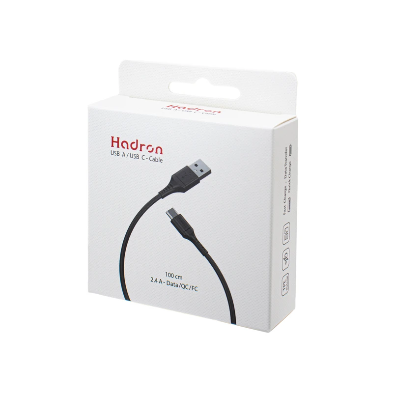 کابل USB به Type-C هادرون مدل HTC-A-C01 طول 1 متر رنگ مشکی