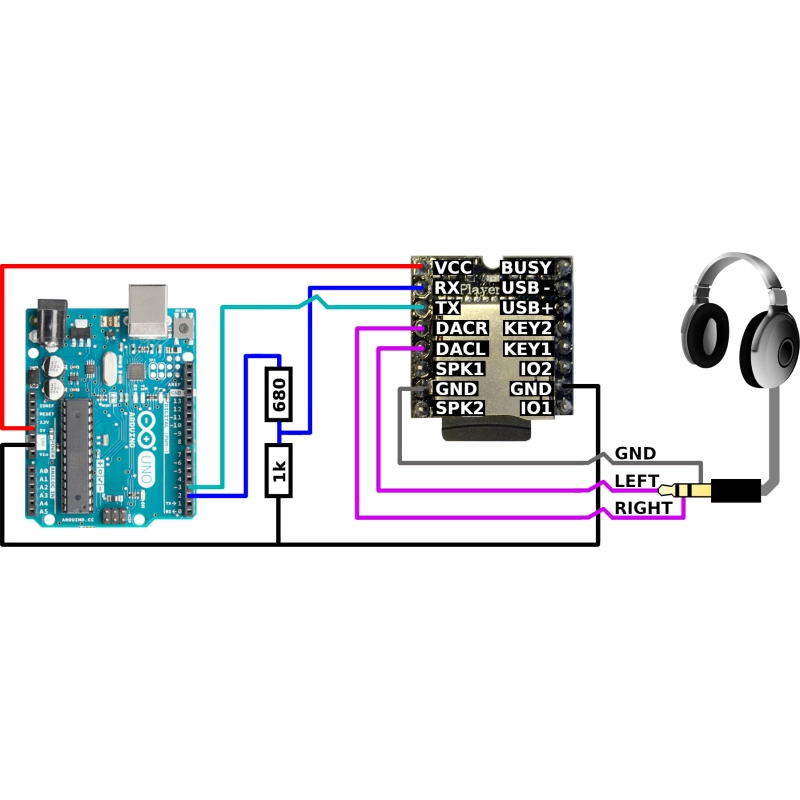 ماژول MP3 Player مینی DFPlayer پخش فایل های MP3